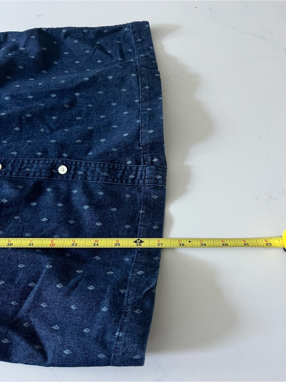 Talbots Denim Polka Dot Dress w/Belt Blue 6 Petite Office/Casual - Picture 9 of 9